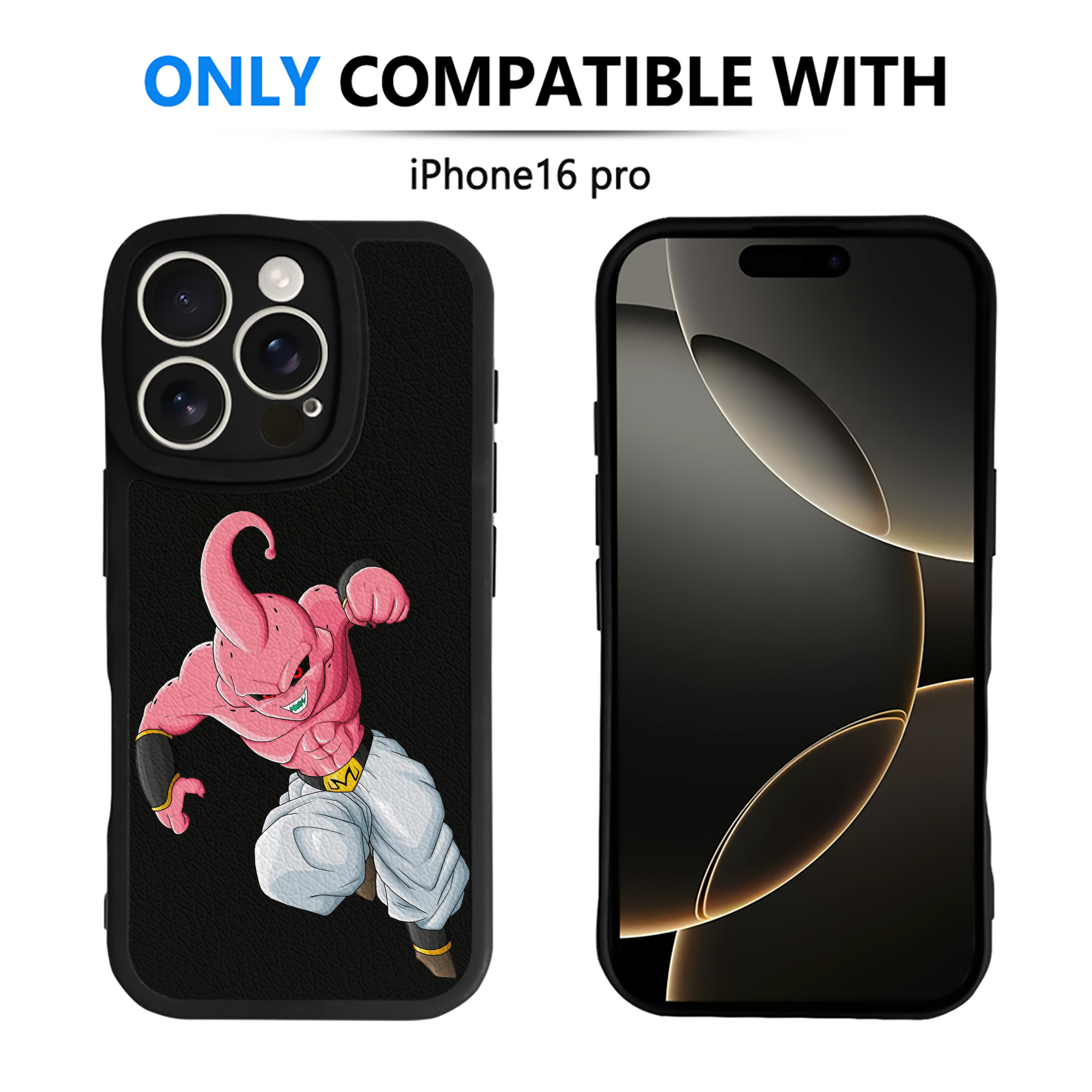 （画像用） ドラゴンボール 魔人ブウ DRAGON BALL Majin Buu 【iPhone 16シリーズ対応】シリコンスマホケース（レザー調） 材質：シリコン